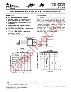 TPS75601KTTT datasheet  